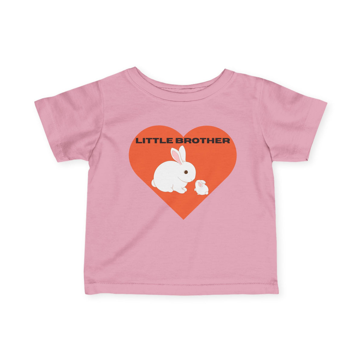Baby Tee — "Little Brother" Heart Bunny Baby Shirt