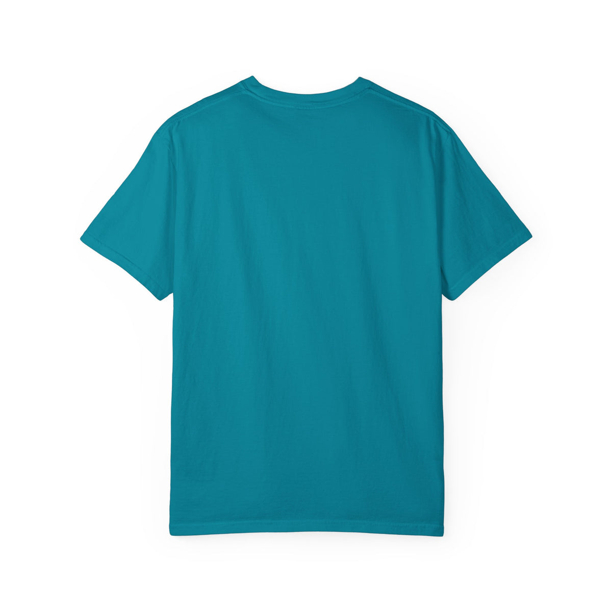 Teal unisex T-shirt with crew neck and short sleeves, plain front.