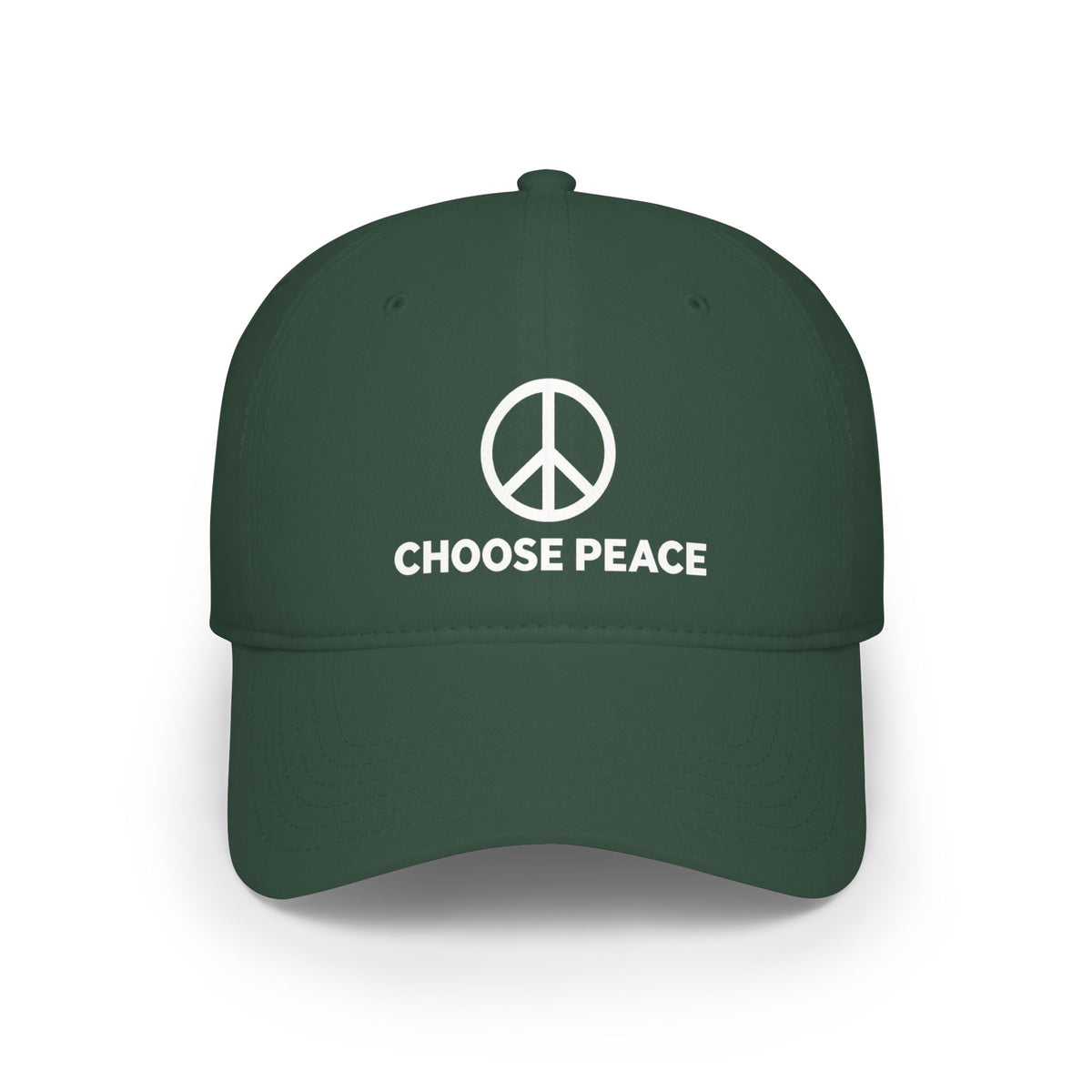 Adult Unisex Choose Peace Baseball Cap — Red Low-Profile Peace Sign Hat