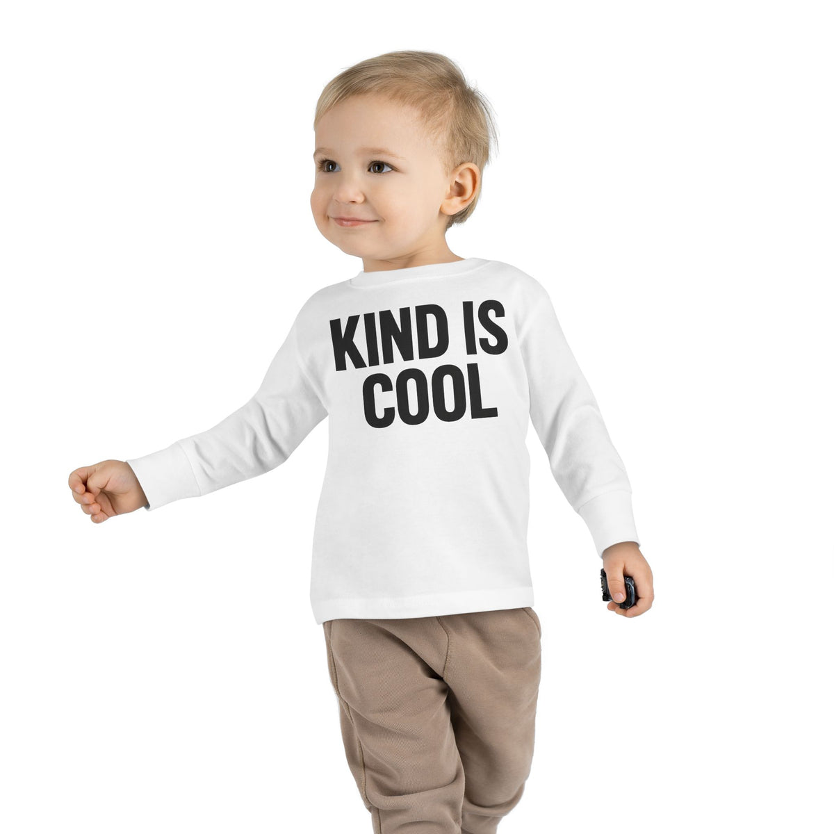 Kind Is Cool Toddler Long Sleeve Tee — Positive Kids Graphic Shirt
