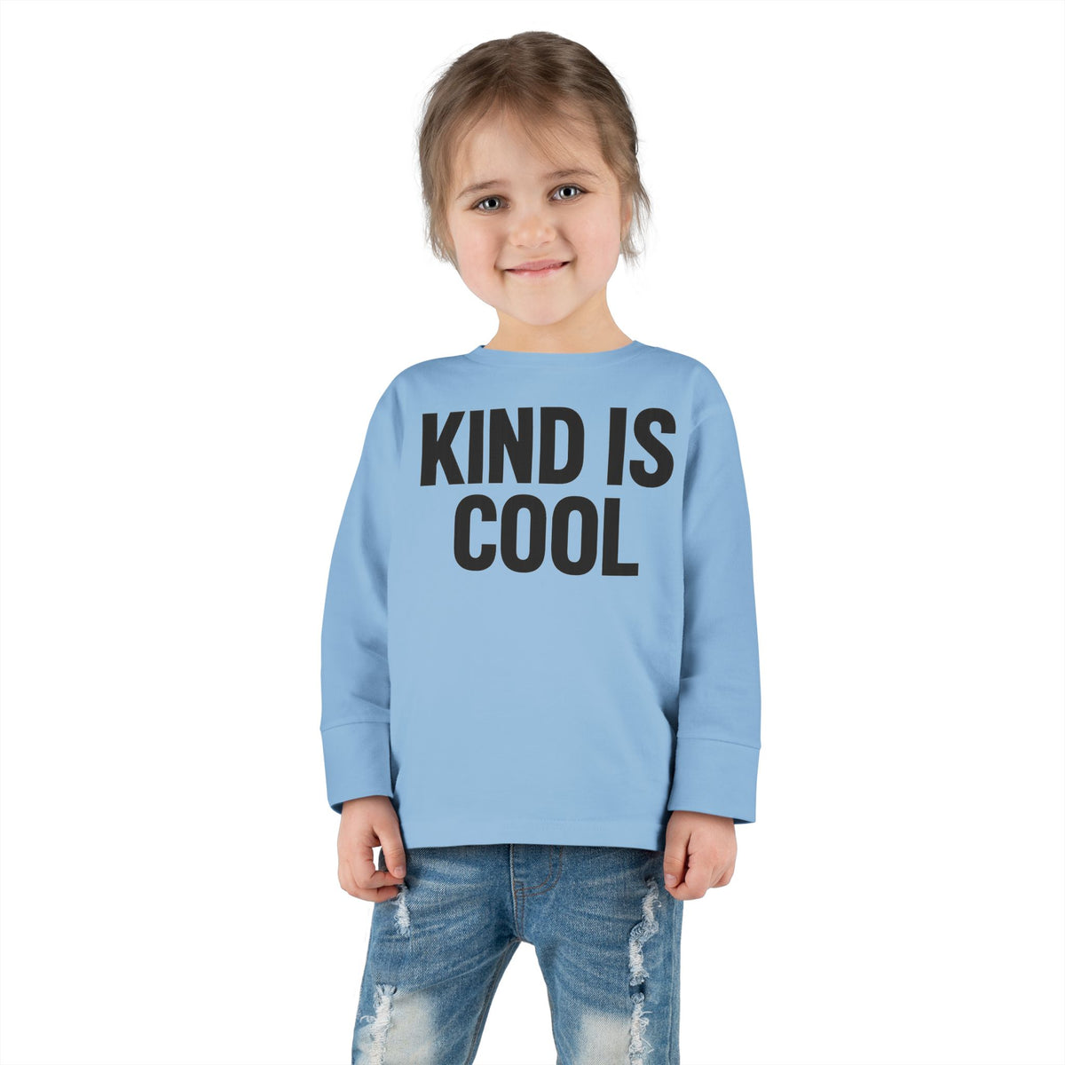 Kind Is Cool Toddler Long Sleeve Tee — Positive Kids Graphic Shirt