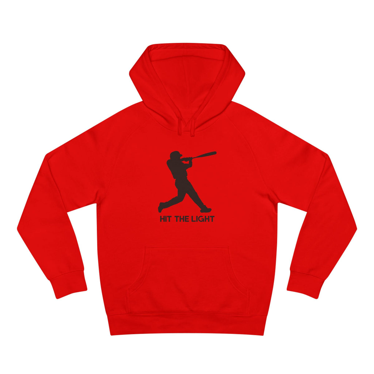 Adult Unisex Baseball Hoodie — 'Hit the Light' Male Batter Silhouette Pullover