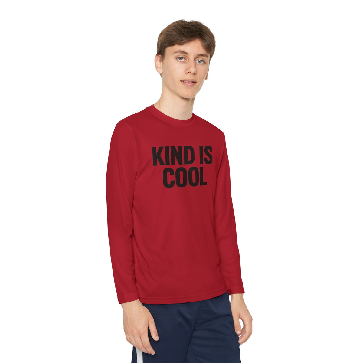Youth Long Sleeve Tee — "Kind Is Cool" Positive Message Shirt