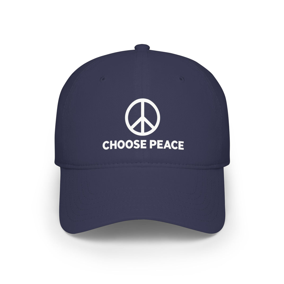 Adult Unisex Choose Peace Baseball Cap — Red Low-Profile Peace Sign Hat