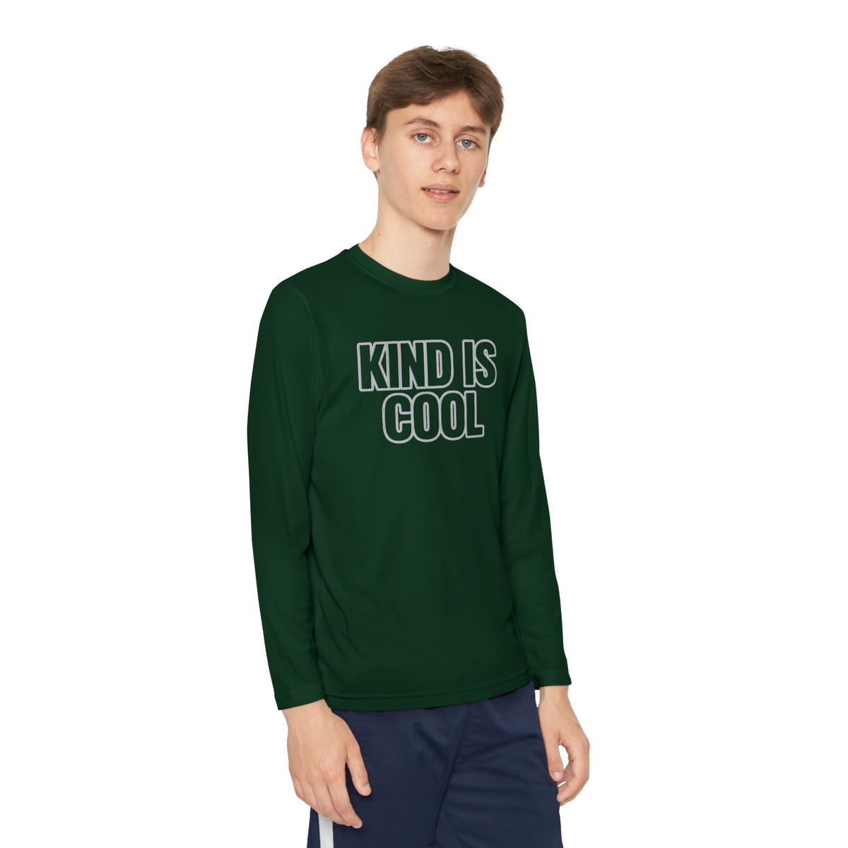 Youth Long Sleeve Tee — "Kind Is Cool" Positive Message Shirt