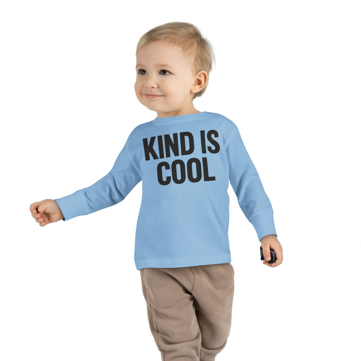 Kind Is Cool Toddler Long Sleeve Tee — Positive Kids Graphic Shirt