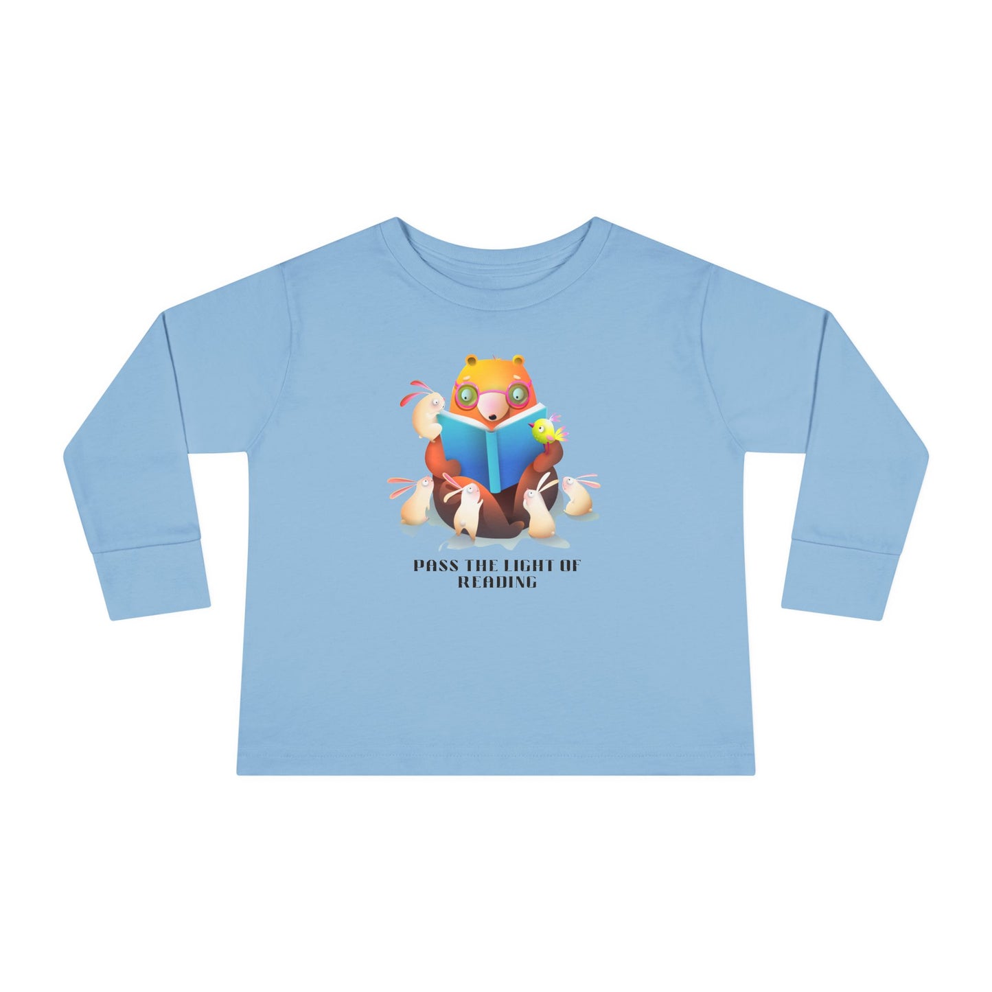Toddler Tee — Cute Fox Reading 'Books and Bears' Long Sleeve Shirt for Kids