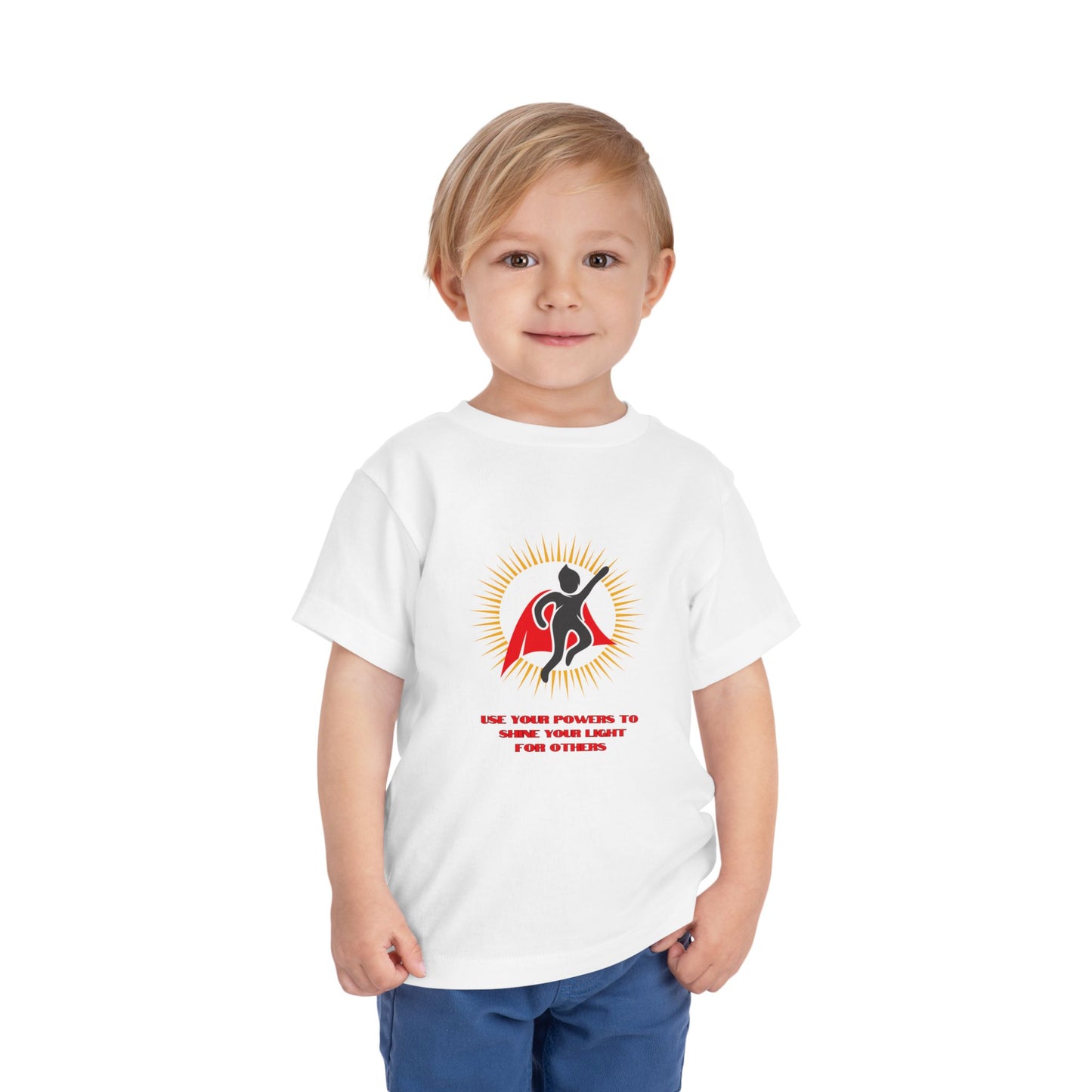 Toddler Tee - 'Use Your Powers to Pass Your Light' Superhero Graphic