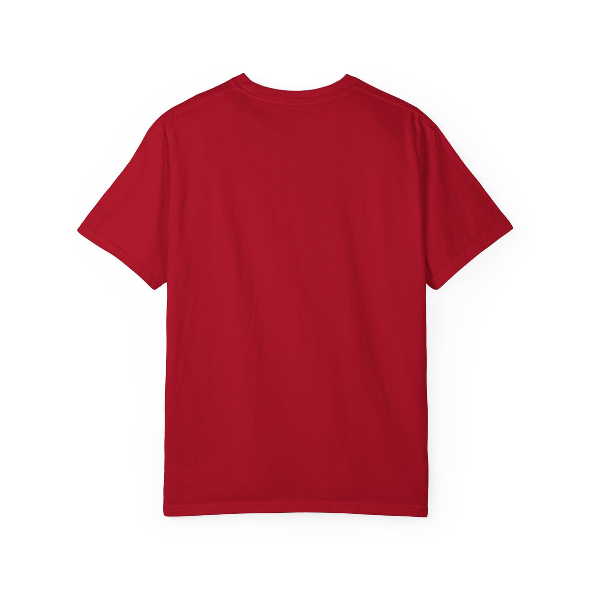 Red unisex T-shirt with crew neck and short sleeves, plain front.