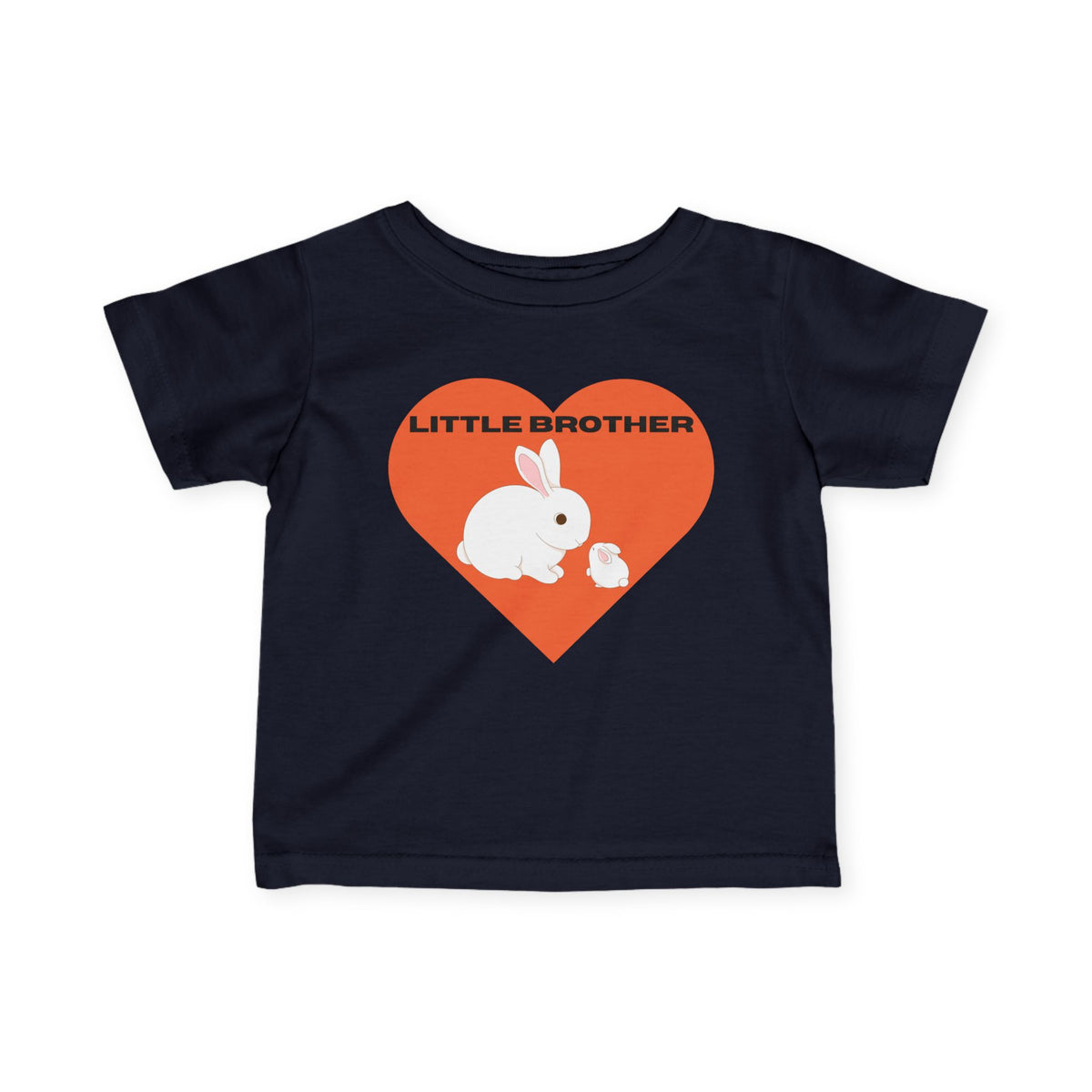 Baby Tee — "Little Brother" Heart Bunny Baby Shirt