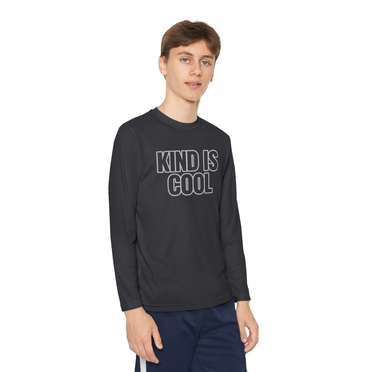 Youth Long Sleeve Tee — "Kind Is Cool" Positive Message Shirt