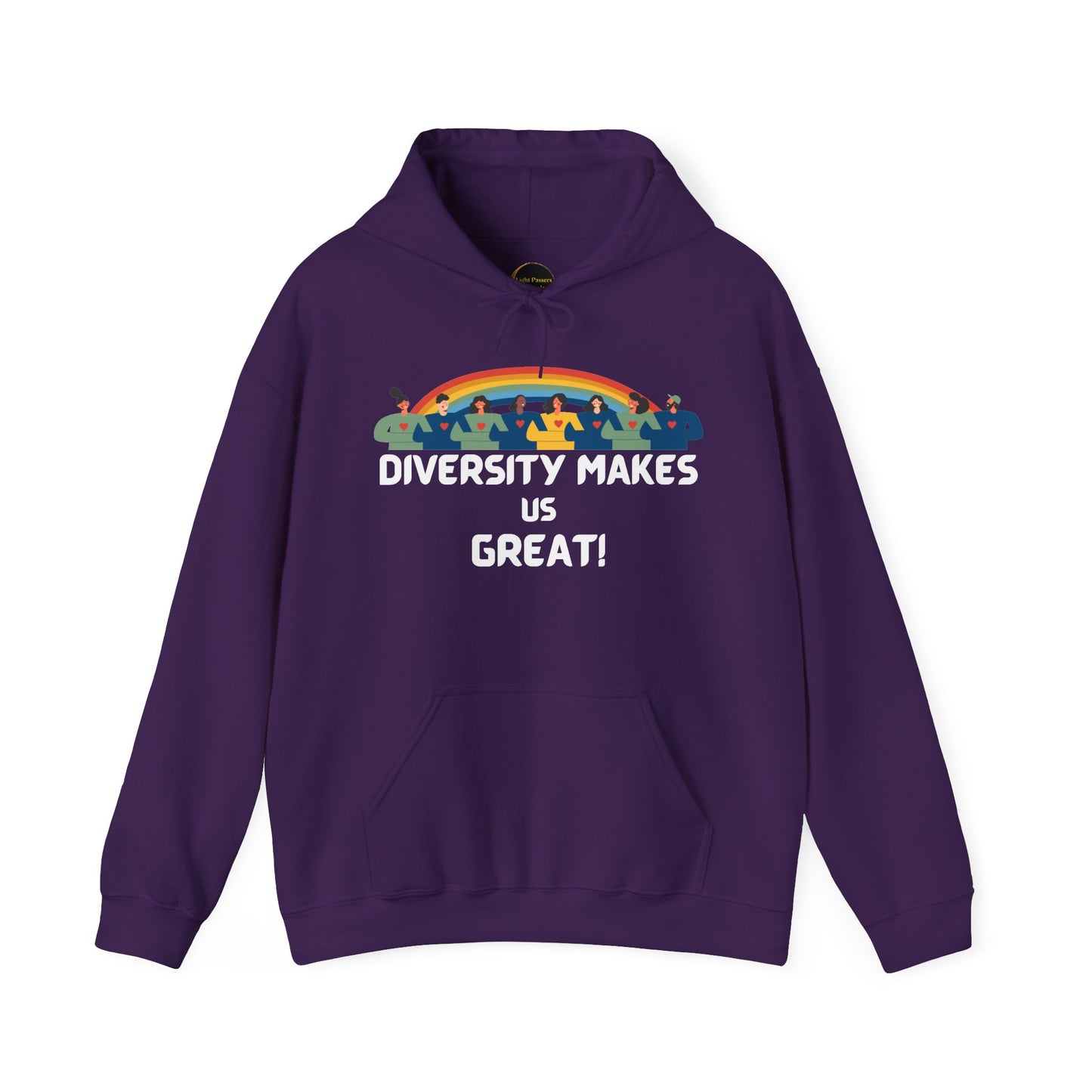 Diversity Makes Us Great Adult Unisex Hooded Sweatshirt Black or White Lettering