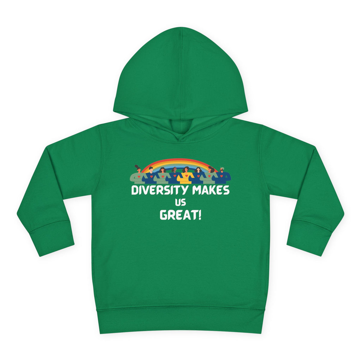 Toddler Hoodie — "Diversity Makes Us Great" Rainbow Pullover (Gift-Ready)