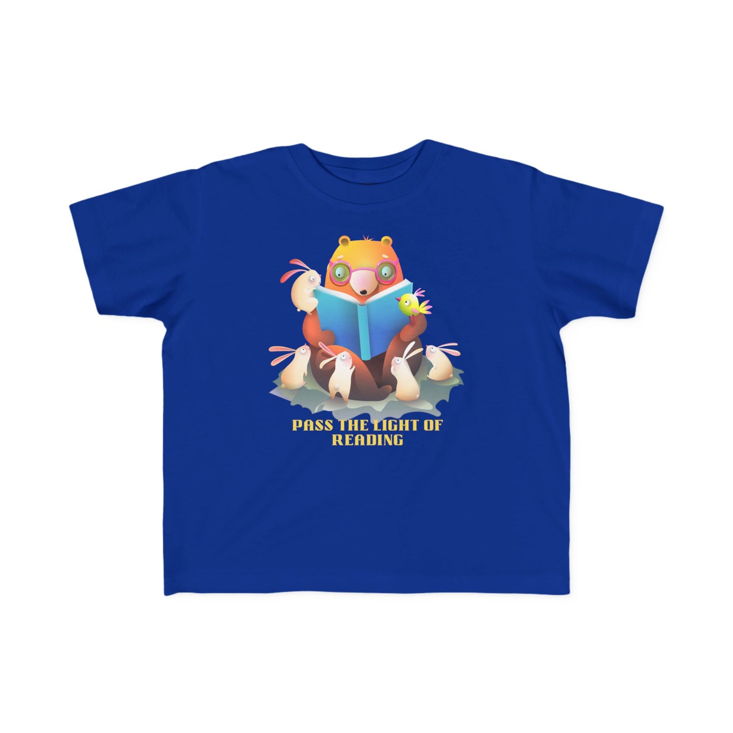 Toddler T-Shirt — Cute Reading Fox "Pass The Light Of Reading" Kids Tee