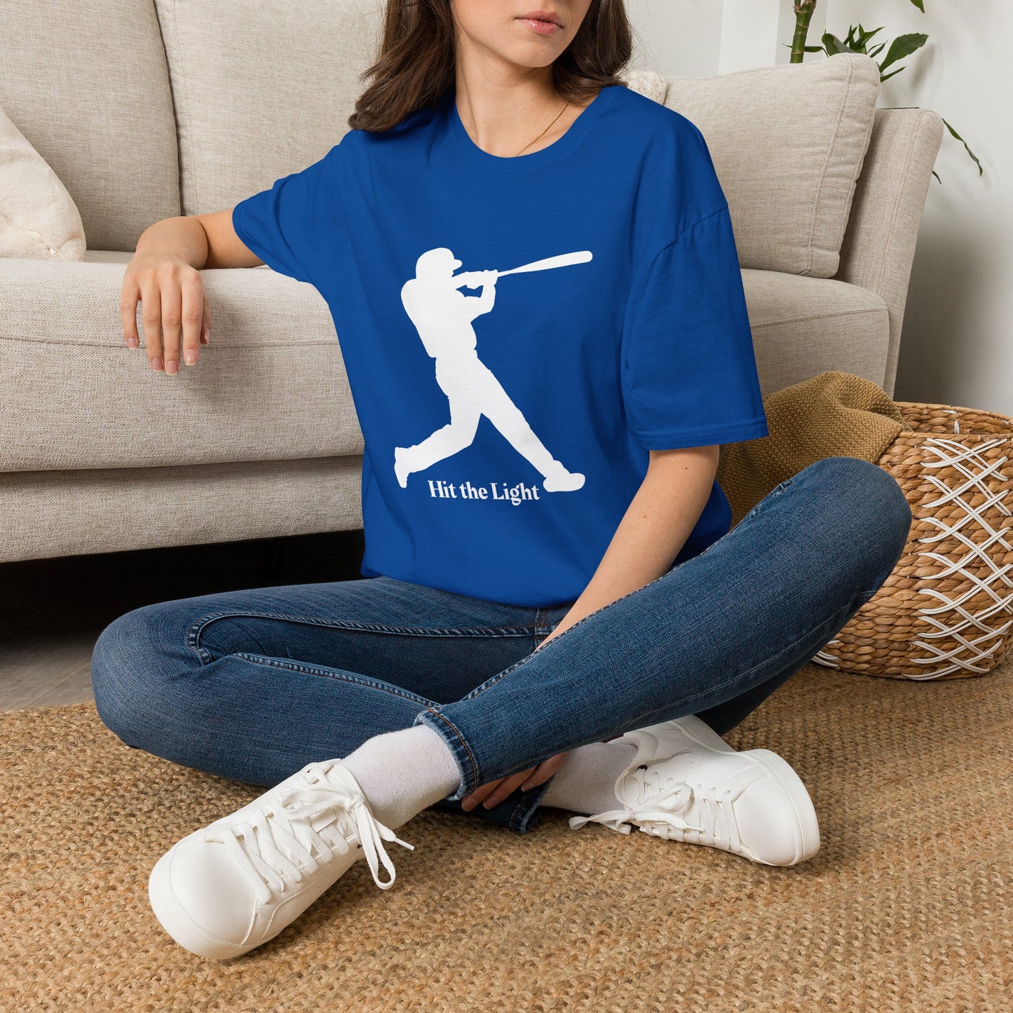 Adult Unisex T-shirt Hit the Light – Teamwork at Full Swing with white lettering