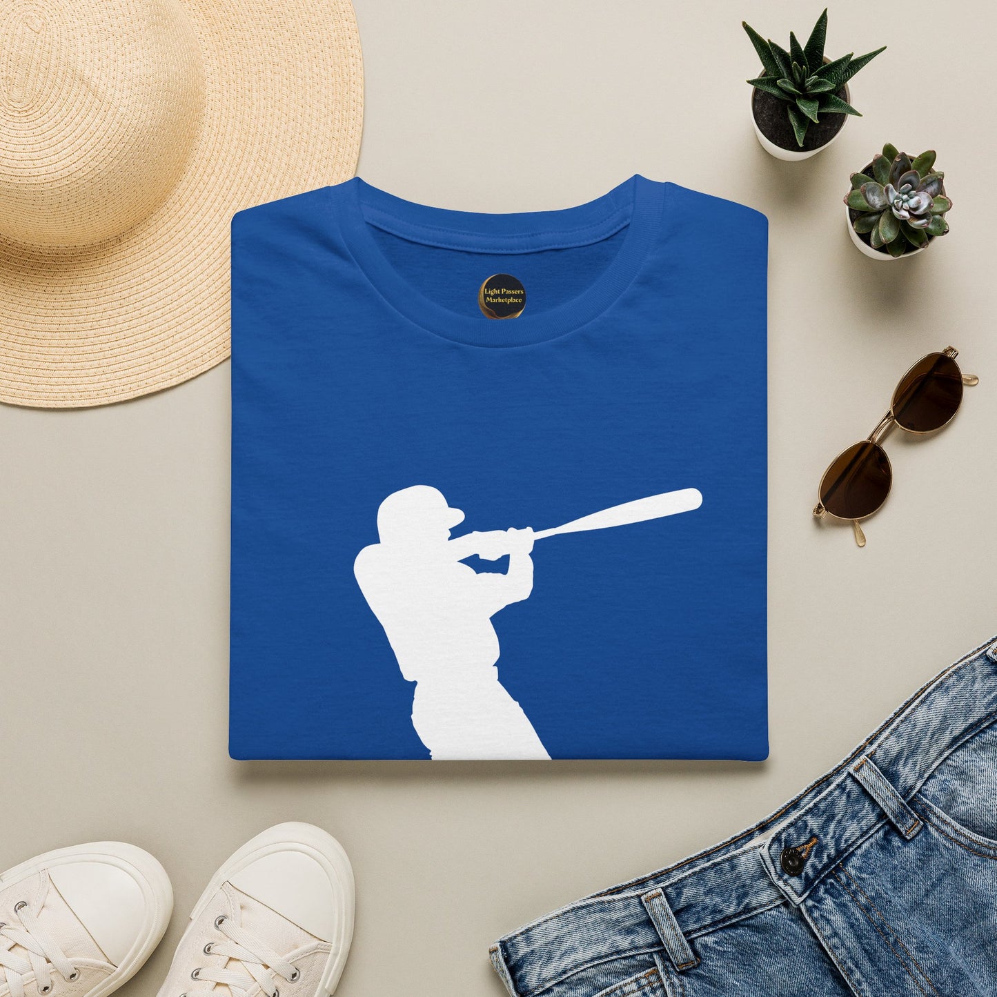 Adult Unisex T-shirt Hit the Light – Teamwork at Full Swing with white lettering