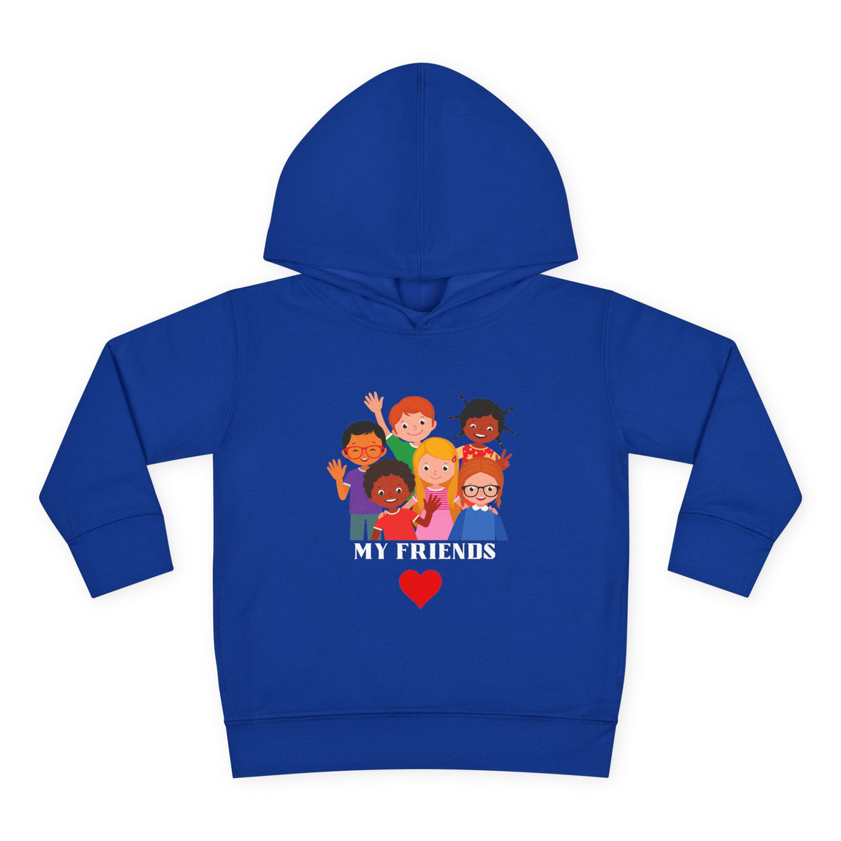 Toddler Hoodie - "My Friends" Cute Kids Pullover with Diverse Kids Graphic