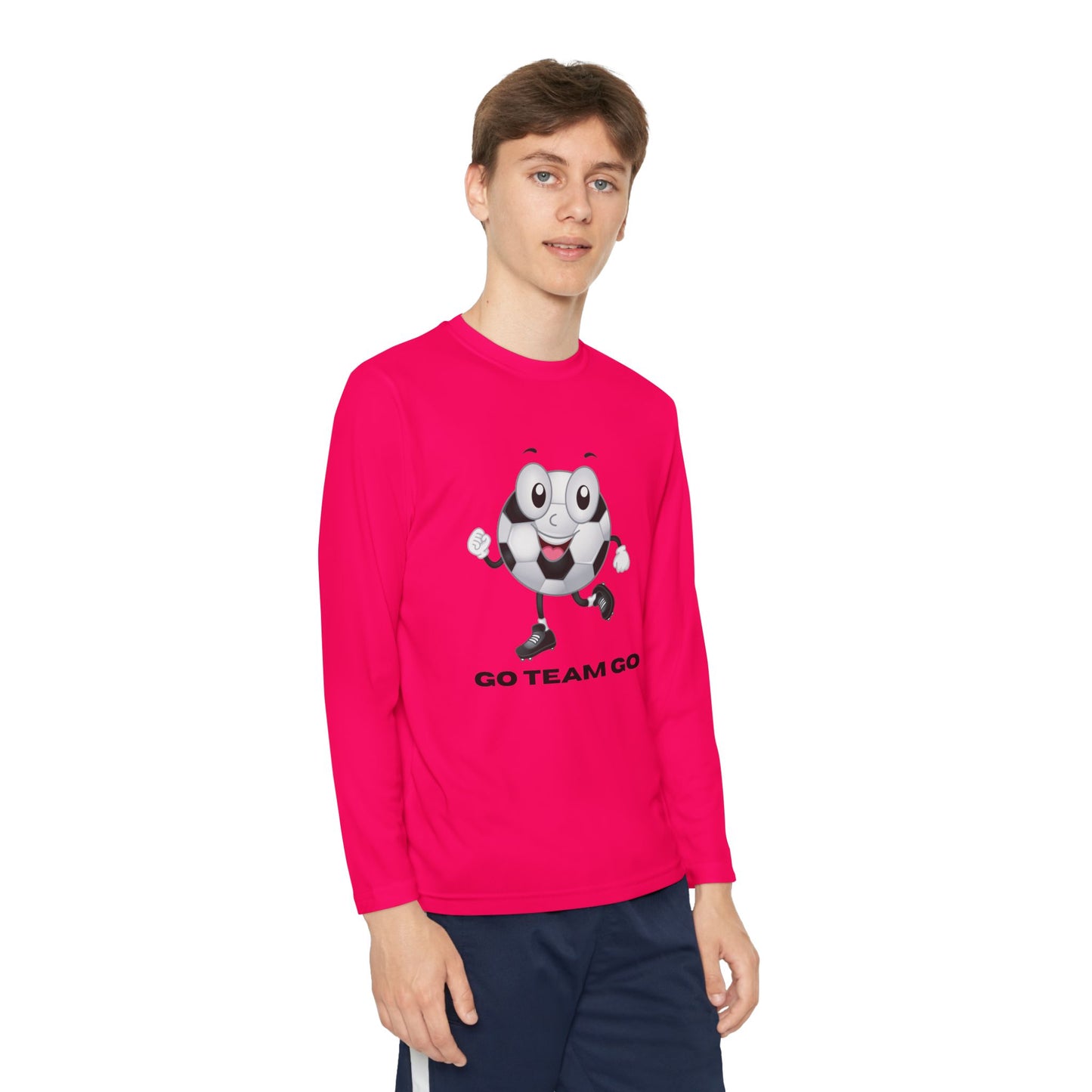 Youth Long Sleeve Soccer Ball Guy Go Team Go