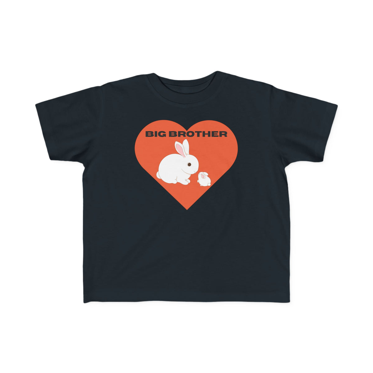 Big Brother Toddler Tee - Cute Bunny Heart Sibling Announcement Shirt
