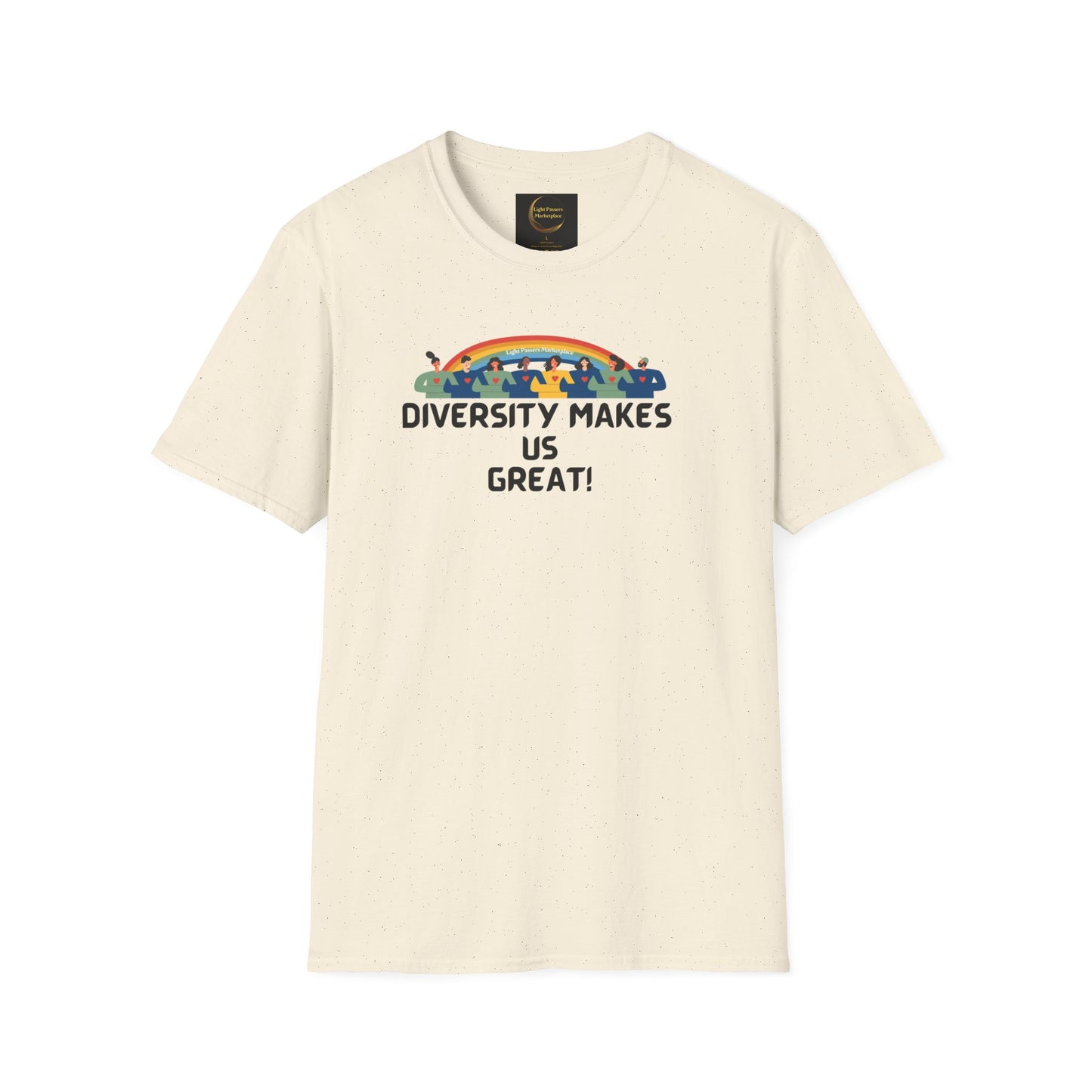 Light Passers Marketplace Diversity Makes Us Great! Unisex Gildan Soft Cotton T-shirt. Diversity, Simple Messages