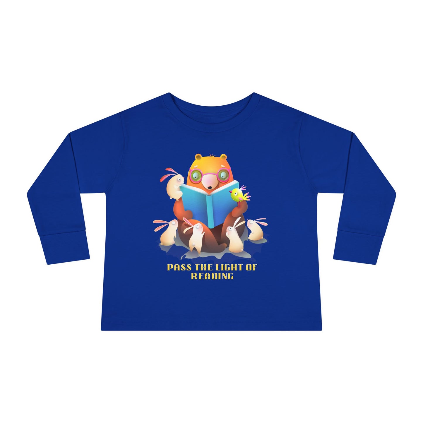 Toddler Tee — Cute Fox Reading 'Books and Bears' Long Sleeve Shirt for Kids