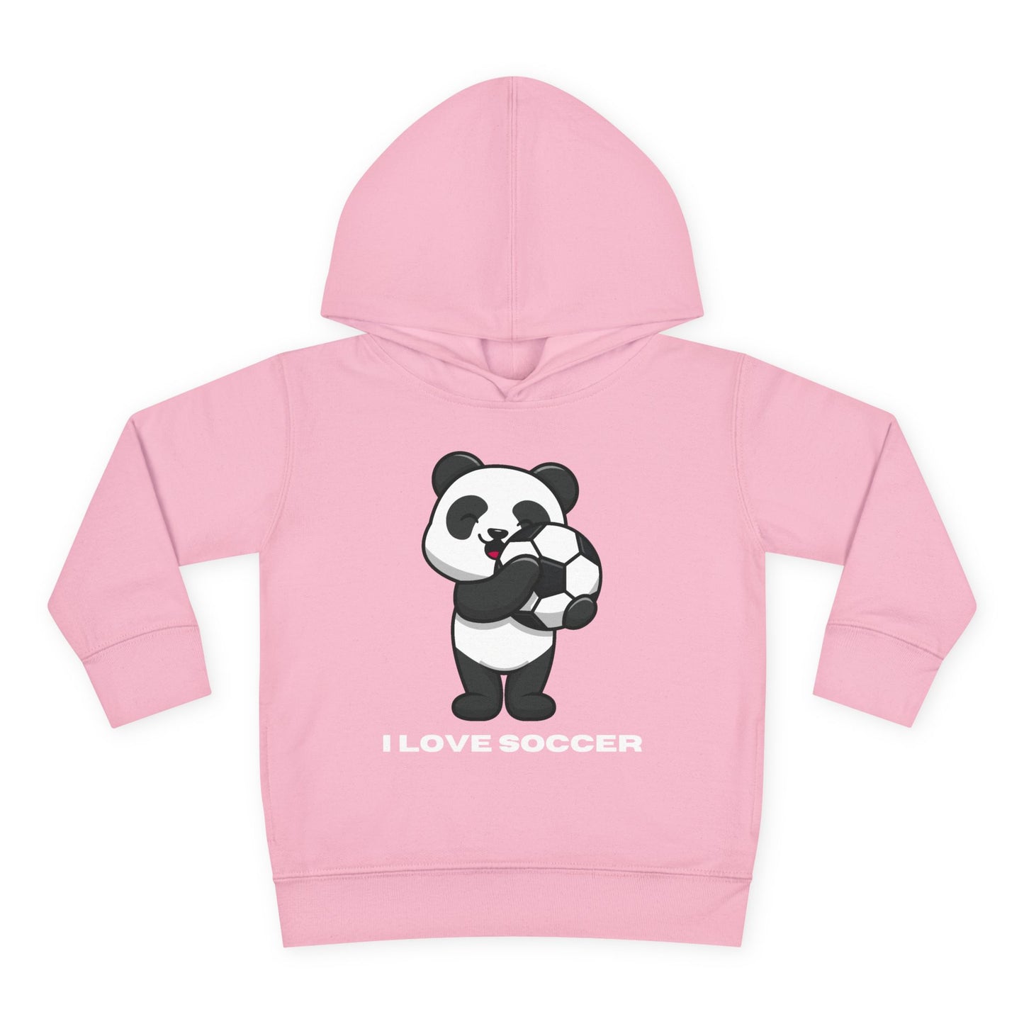 Toddler Hoodie — Cute Panda "I Love Soccer" Pullover Hoodie for Kids