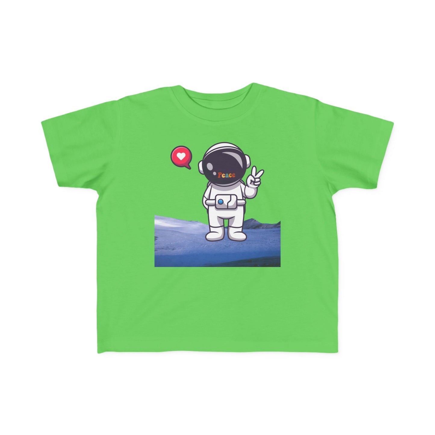 Toddler Tee — Cute Astronaut Peace Sign Kids Shirt