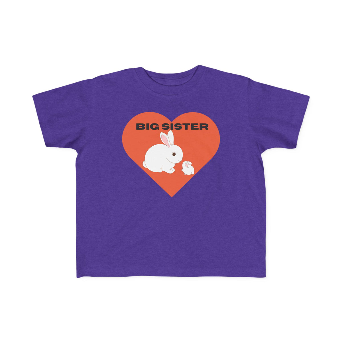 Big Sister Toddler Tee — Cute Bunny Heart Sibling Reveal Shirt