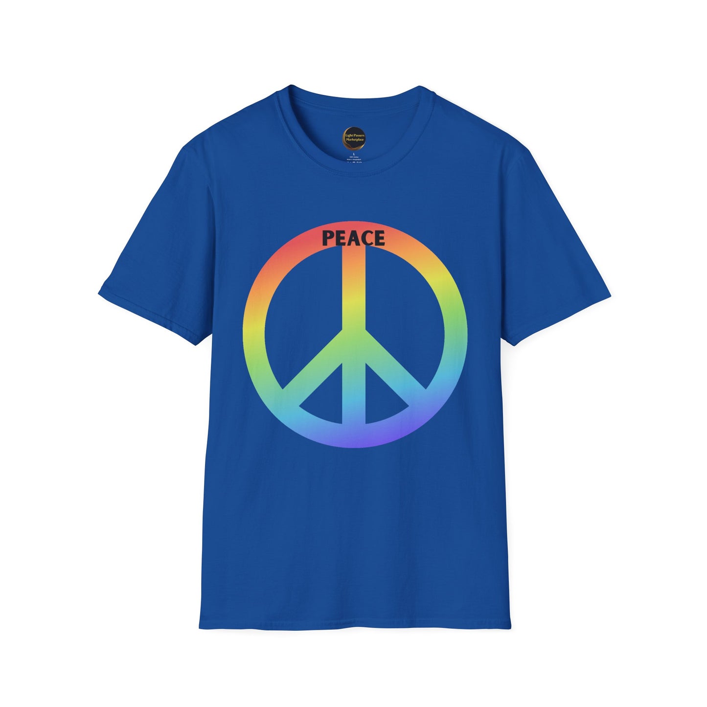Adult Unisex Peace Rainbow T-Shirt — Retro Peace Sign Graphic Tee