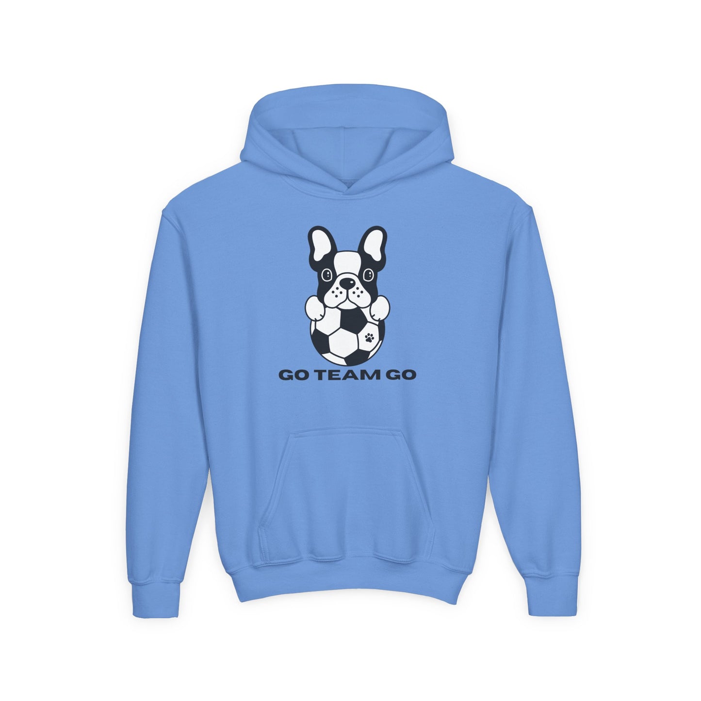 Youth Hoodie — Soccer Dog Go Team Go  Sweatshirt