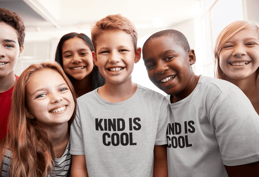 Youth Kids Tee — "Kind Is Cool" Positive Message T-Shirt