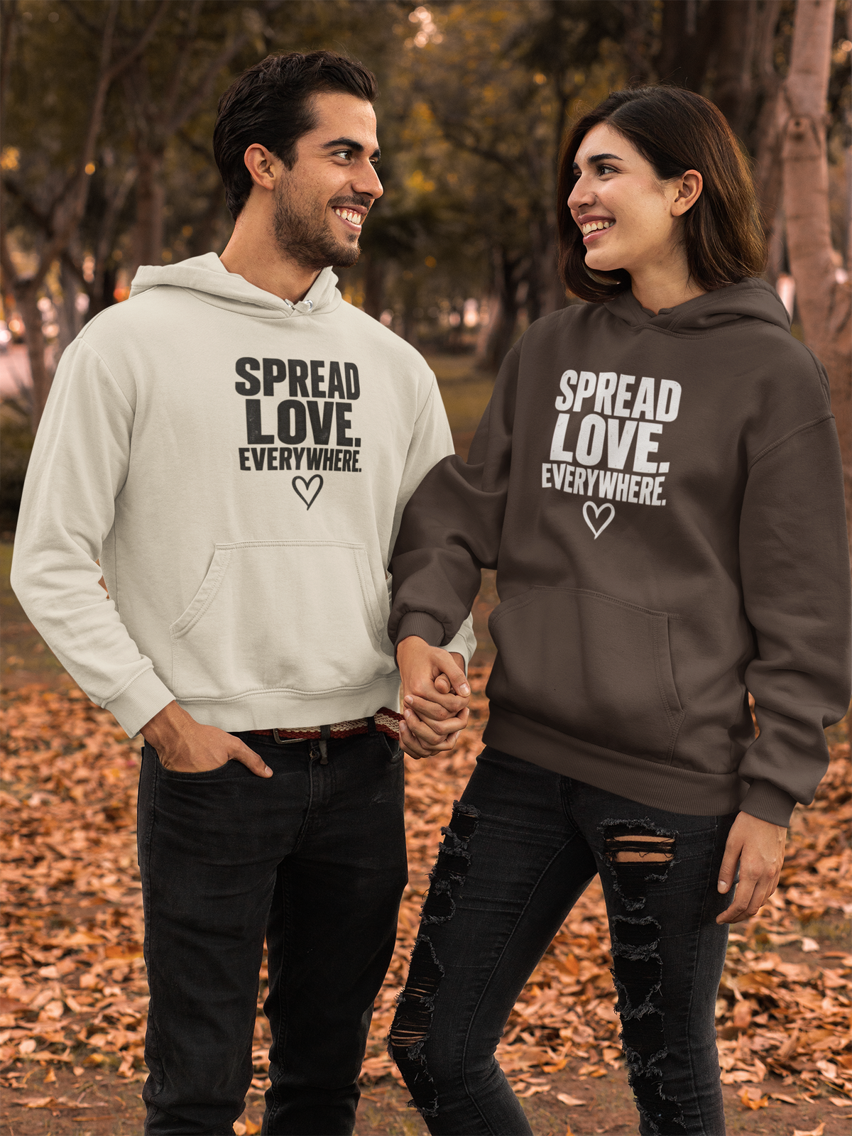 Spread Love Everywhere Adult Unisex Hoodie — Inspirational Graphic