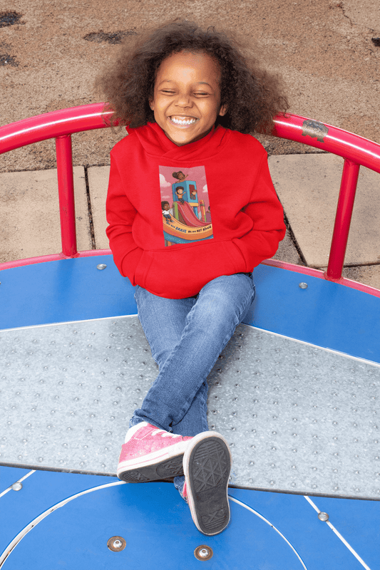Toddler Hoodie — "We Are Not Afraid, We Are Brave" Rainbow Playground Design