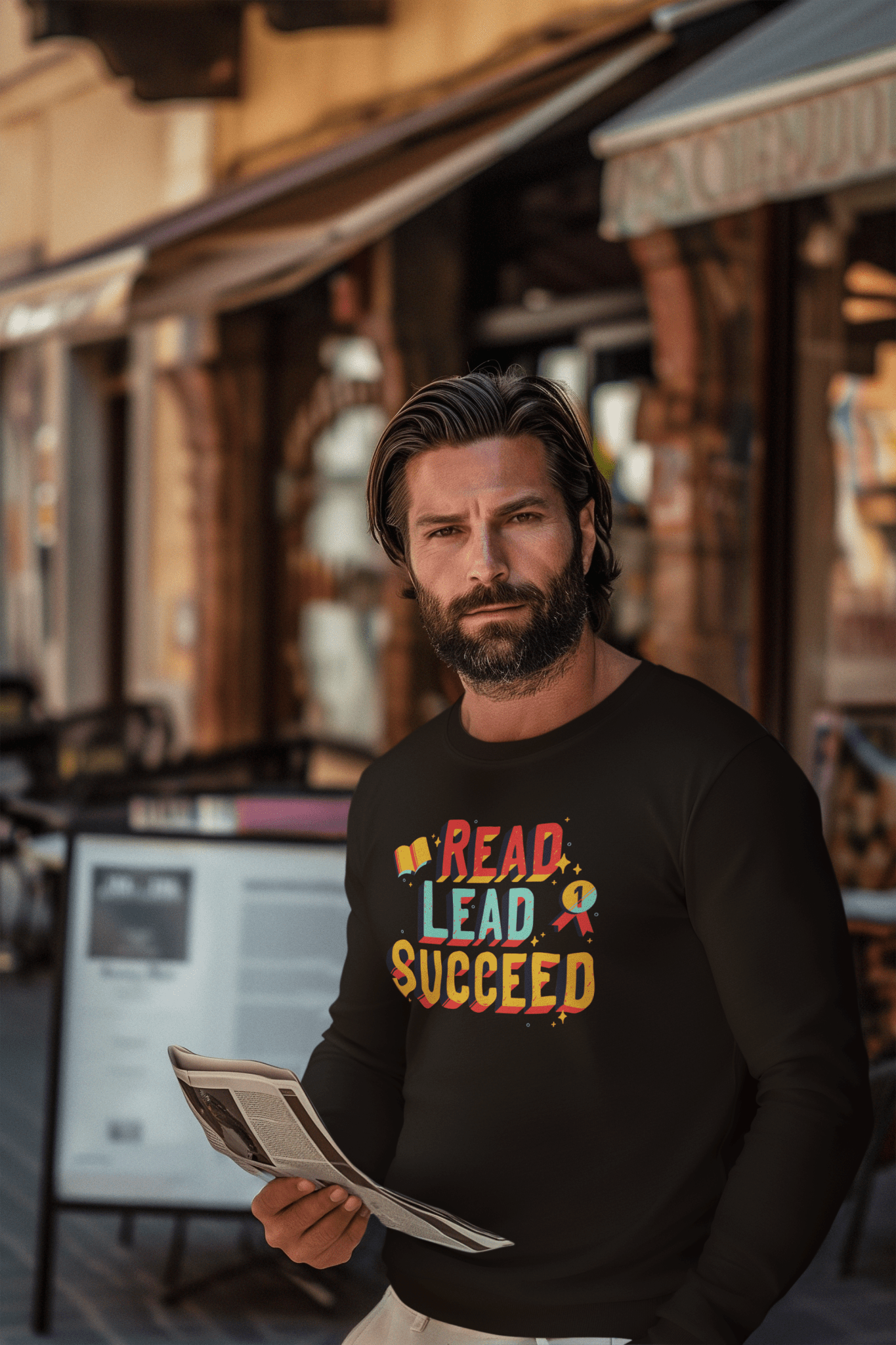 Read Lead Succeed Long Sleeve Tee — Inspirational Teacher/Literacy Shirt