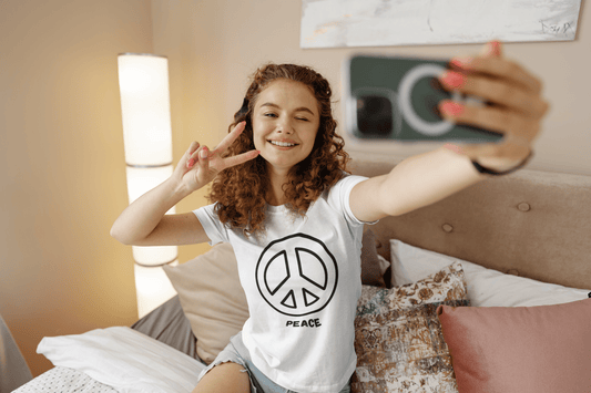 Youth/ Kids Black or white Peace Symbol T-Shirt