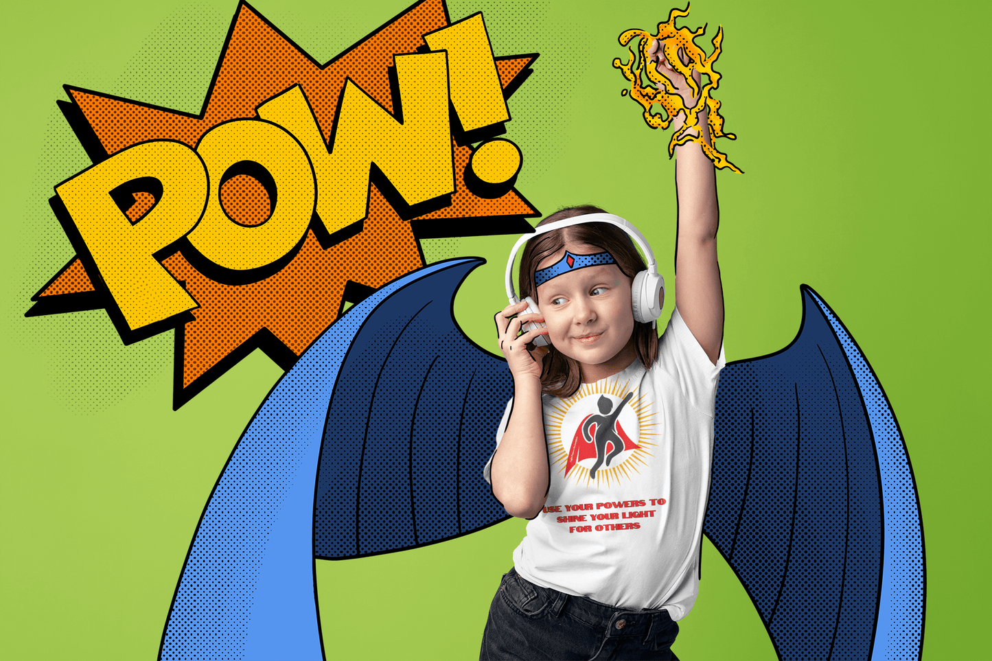 Toddler Tee - 'Use Your Powers to Pass Your Light' Superhero Graphic