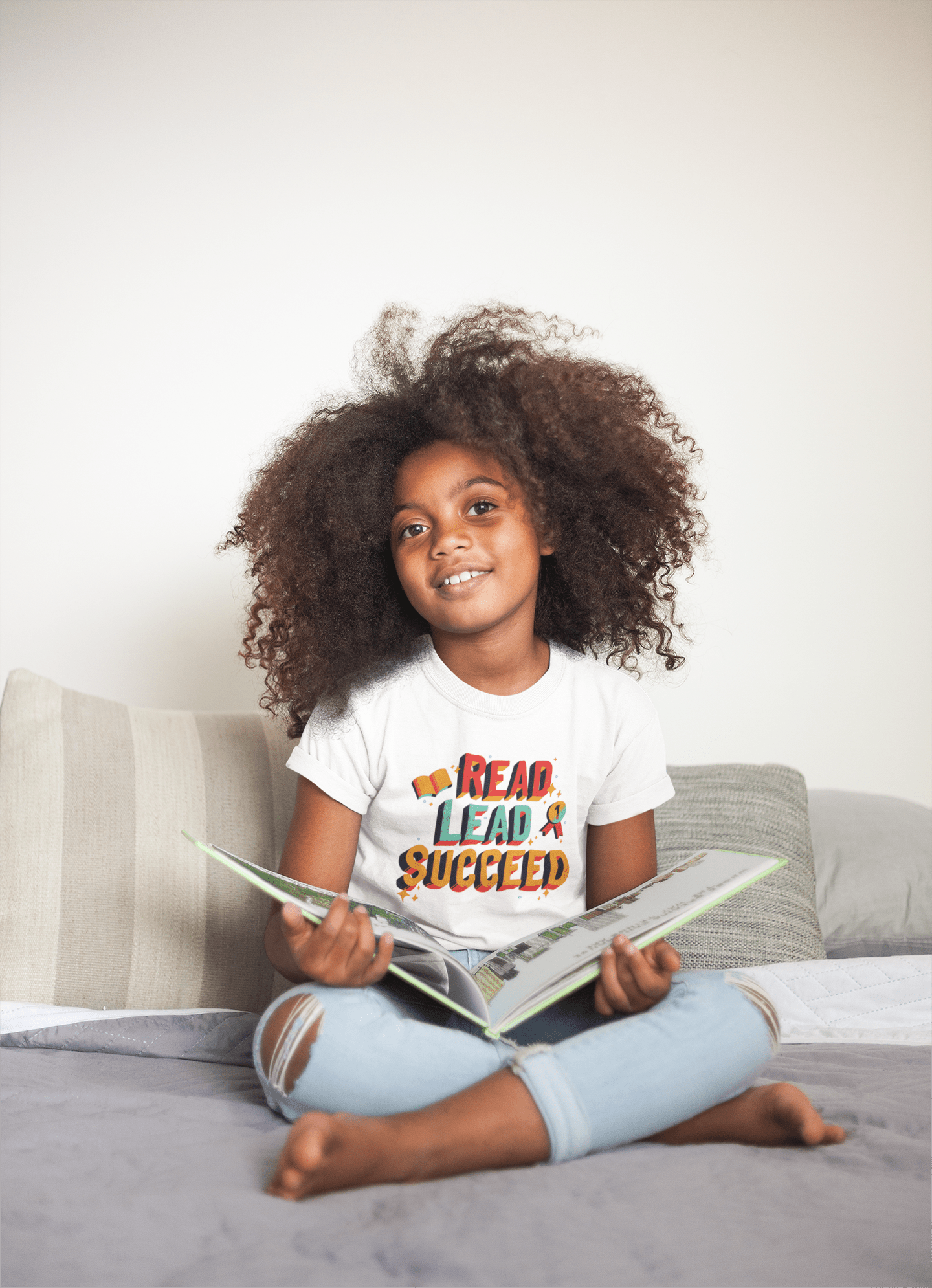 Read Lead Succeed Kids T-Shirt — Motivational Back-to-School Tee