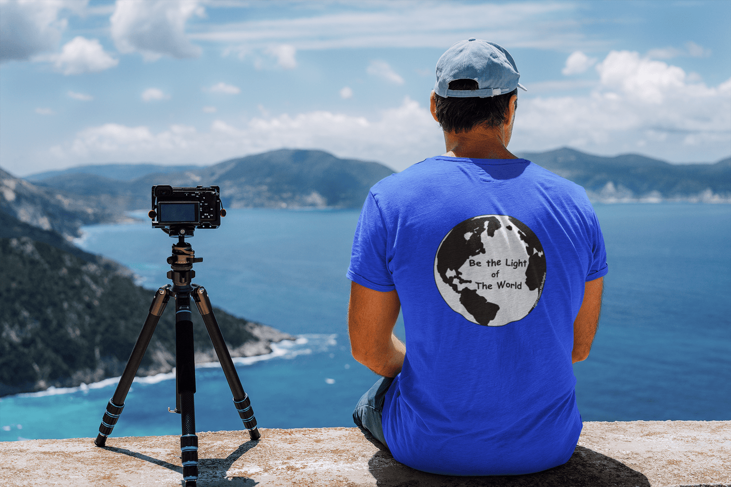 Be the Light of the World Adult Unisex T-Shirt — Inspirational Tee Image on the Back