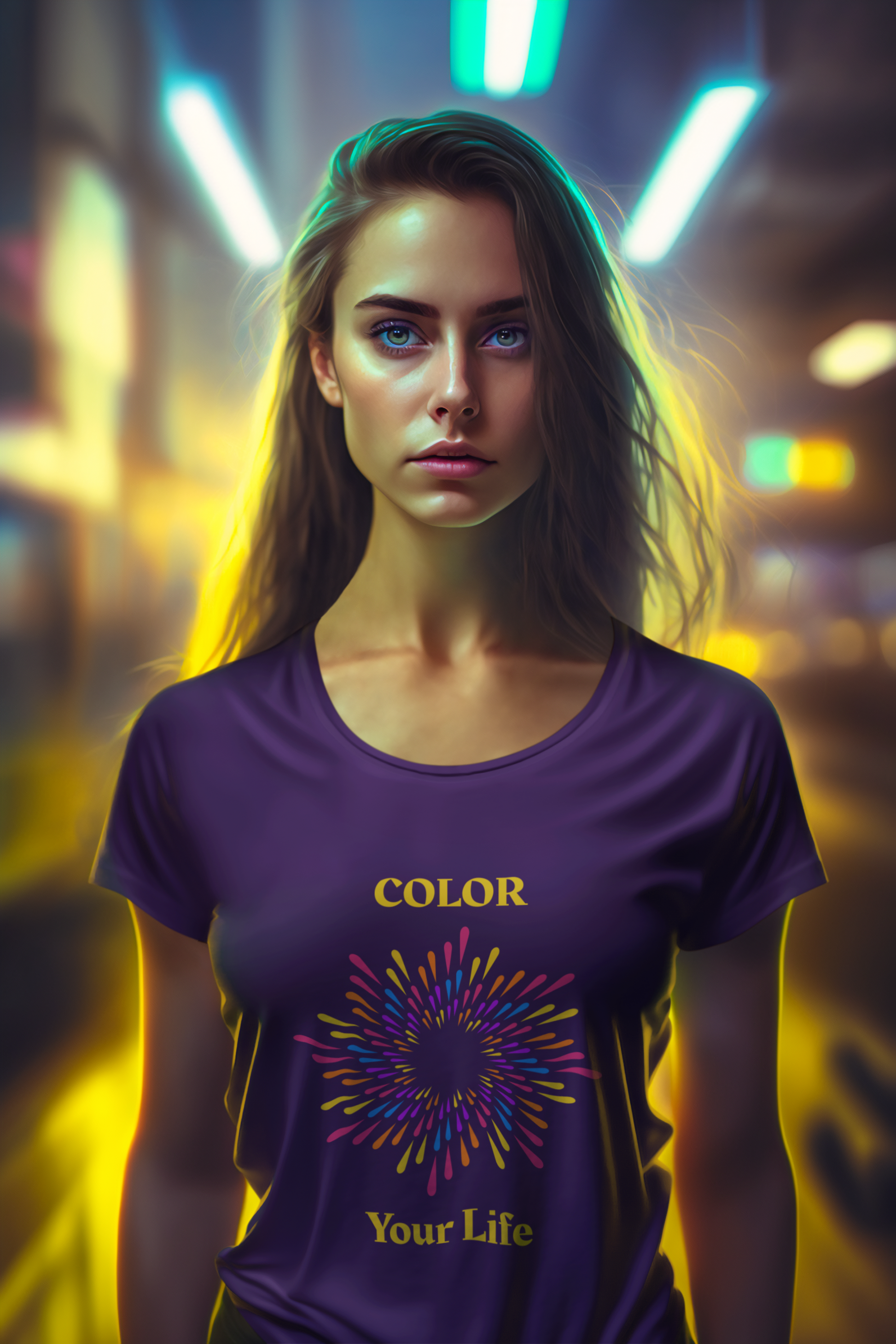 The Light- 'Color Your Life' Adult Unisex T-Shirt, featuring a vibrant design, perfect for casual wear or celebrations, made from ethically sourced US cotton.