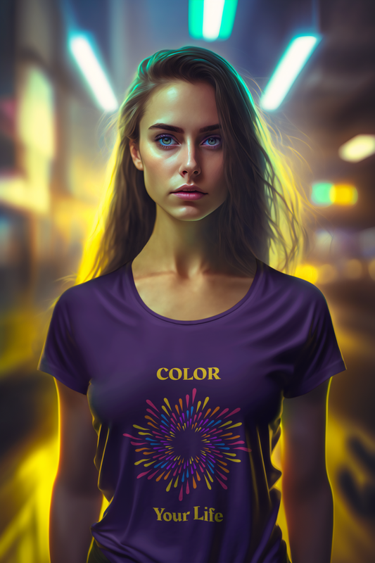 The Light- 'Color Your Life' Adult Unisex T-Shirt, featuring a vibrant design, perfect for casual wear or celebrations, made from ethically sourced US cotton.