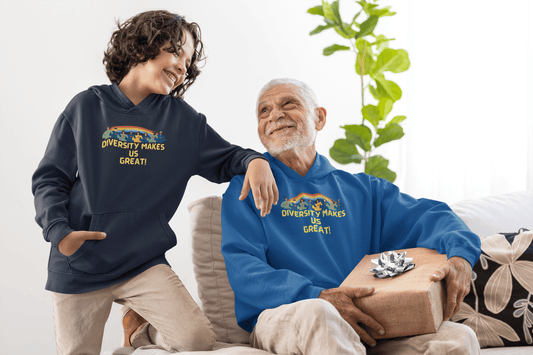 Youth T-shirt displaying Love and Peace, Love Others, Diversity Makes Us Great message, featuring durable cotton fabric with a classic fit, suitable for everyday wear.