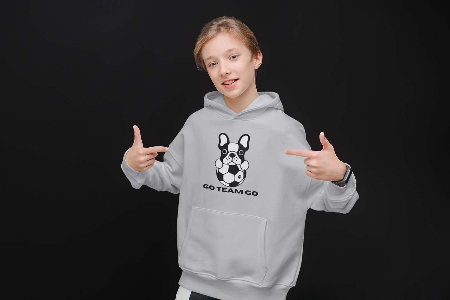 Youth Hoodie — Soccer Dog Go Team Go  Sweatshirt