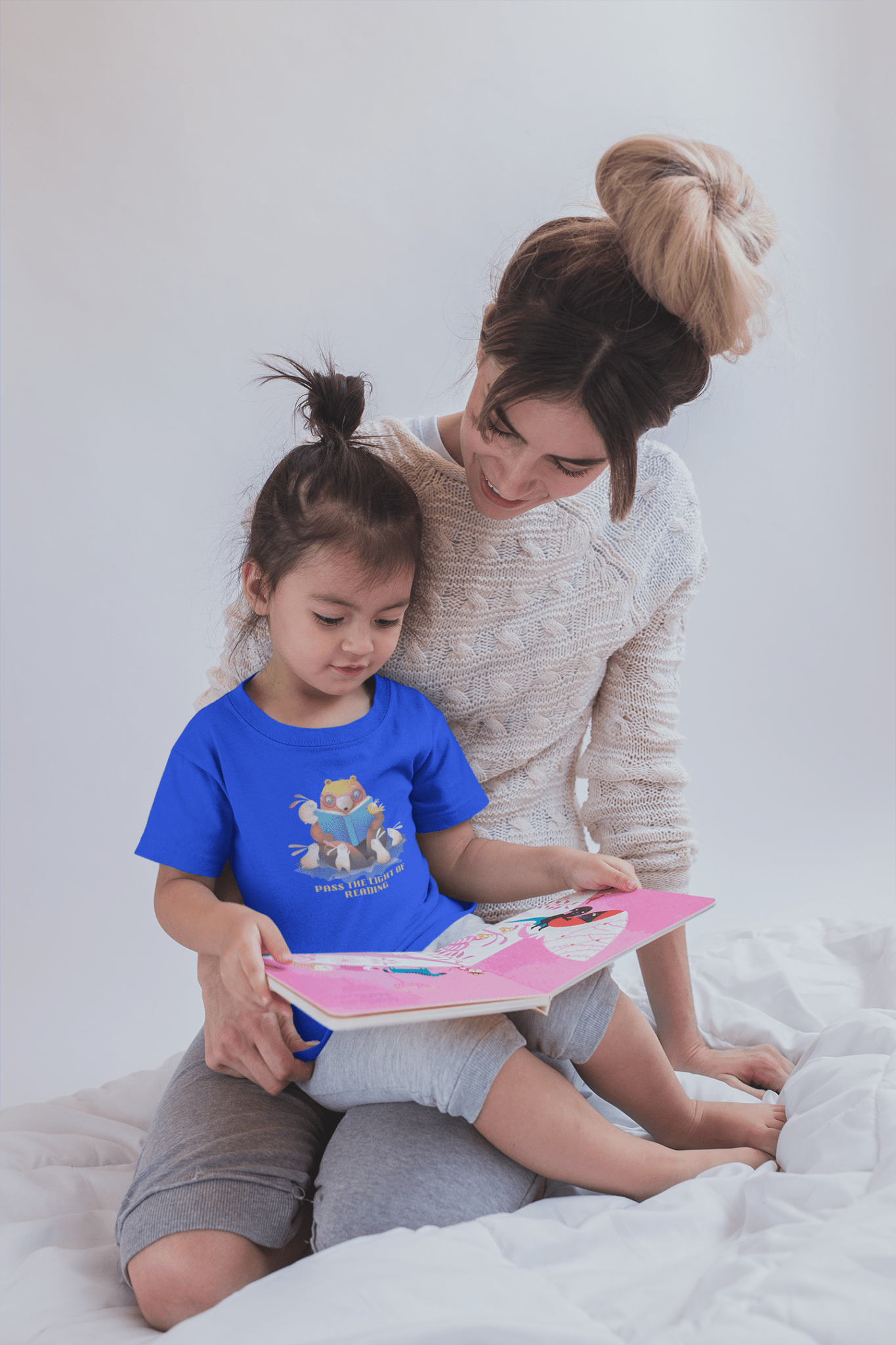 Toddler T-Shirt — Cute Reading Fox "Pass The Light Of Reading" Kids Tee