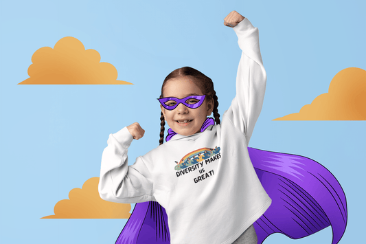 Toddler Hoodie — "Diversity Makes Us Great" Rainbow Pullover (Gift-Ready)