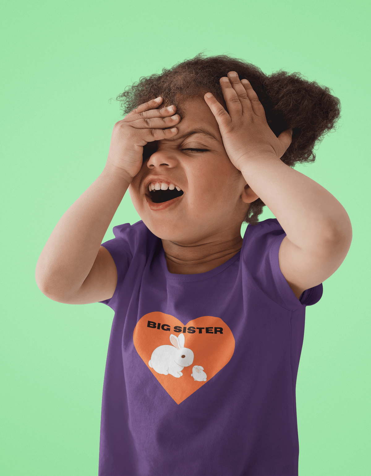 Big Sister Toddler Tee — Cute Bunny Heart Sibling Reveal Shirt