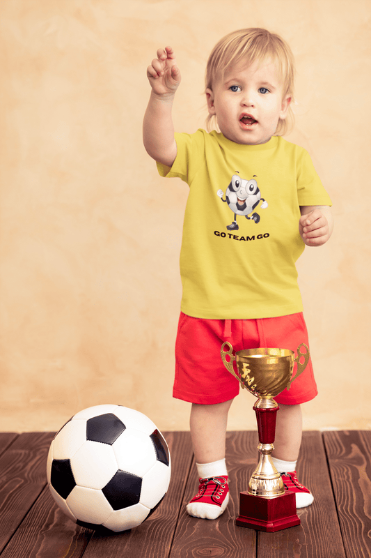 Toddler Soccer Ball Guy Tee — "Go Team Go" Kids